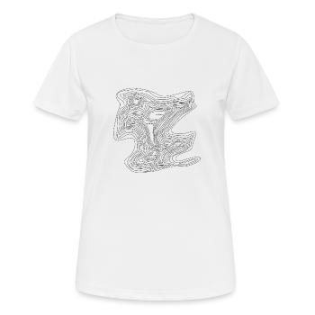 Montagnes Lignes d’altitude - T-shirt respirant Femme - blanc - Devant - AI Model Female 172 dark (172cm)