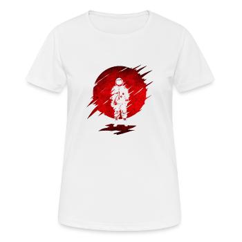 Astronaute au soleil speces stars feu rouge - T-shirt respirant Femme - blanc - Devant - AI Model Female 172 dark (172cm)