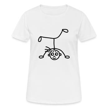 Stick figure - Headstand - Women's Breathable T-Shirt - white - Front - AI Model Female 172 dark (172cm)