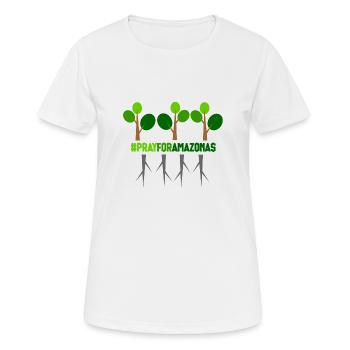 Pray for amazonas 3.0 - Frauen T-Shirt atmungsaktiv - Weiß - Vorne - AI Model Female 172 dark (172cm)