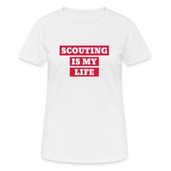 scout / scouting / scoutisme / guide - T-shirt respirant Femme - blanc - Devant - AI Model Female 172 dark (172cm)