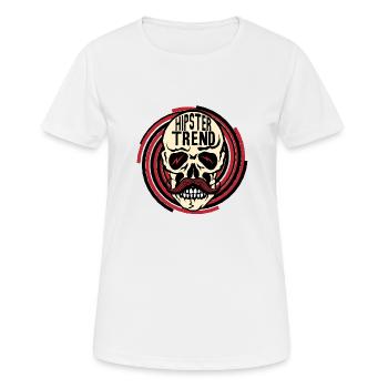 tete de mort hipster trend citation skull crane m - T-shirt respirant Femme - blanc - Devant - AI Model Female 172 dark (172cm)