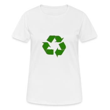 Recycling - Frauen T-Shirt atmungsaktiv - Weiß - Vorne - AI Model Female 172 dark (172cm)