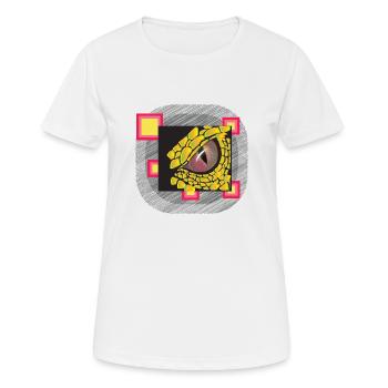 Drache Dragon Schuppen Drachenauge Echse Fantasy - Frauen T-Shirt atmungsaktiv - Weiß - Vorne - AI Model Female 172 dark (172cm)