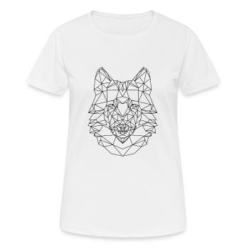 Tête de Geometisch Wolf polygone loup animal - T-shirt respirant Femme - blanc - Devant - AI Model Female 172 dark (172cm)