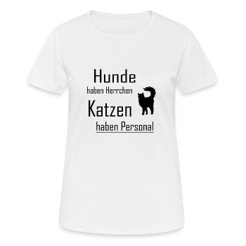 Hunde Katzen Herrchen Personal - Frauen T-Shirt atmungsaktiv - Weiß - Vorne - AI Model Female 172 dark (172cm)
