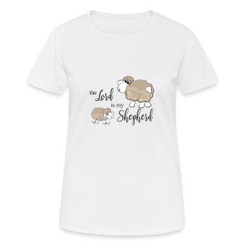 Christliches Design Der Herr ist mein Hirte - Frauen T-Shirt atmungsaktiv - Weiß - Vorne - AI Model Female 172 dark (172cm)