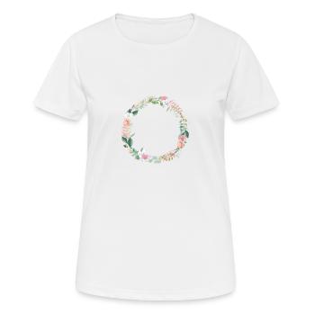 Blumen Kranz Modern personalisierbar - Frauen T-Shirt atmungsaktiv - Weiß - Vorne - AI Model Female 172 dark (172cm)