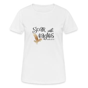 Christian Design Soar with Eagles and Gold - Women's Breathable T-Shirt - white - Front - AI Model Female 172 dark (172cm)