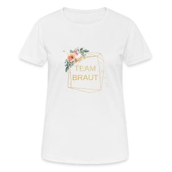 Team Braut! Blumen - Frauen T-Shirt atmungsaktiv - Weiß - Vorne - AI Model Female 172 dark (172cm)