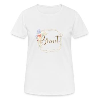 Team Braut! Blumen geometrisch personalisierbar - Frauen T-Shirt atmungsaktiv - Weiß - Vorne - AI Model Female 172 dark (172cm)