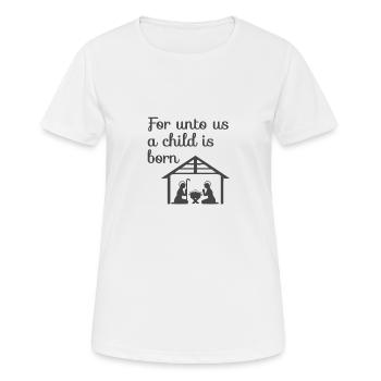Crèche de Noël chrétienne - T-shirt respirant Femme - blanc - Devant - AI Model Female 172 dark (172cm)