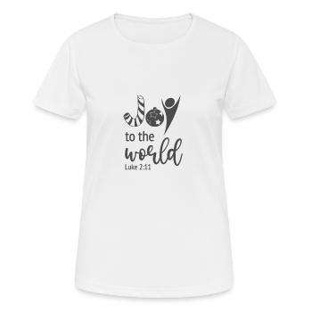 Christian Christmas Design Freude an die Welt Luke - Frauen T-Shirt atmungsaktiv - Weiß - Vorne - AI Model Female 172 dark (172cm)