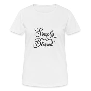 Christliches Design einfach gesegnet - Frauen T-Shirt atmungsaktiv - Weiß - Vorne - AI Model Female 172 dark (172cm)