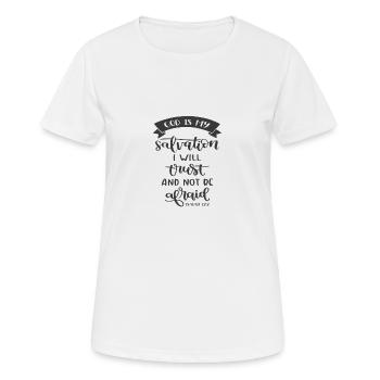 Christian Design God is my salvation, I will - Women's Breathable T-Shirt - white - Front - AI Model Female 172 dark (172cm)