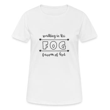 Le dessein chrétien marchant en faveur de Dieu - T-shirt respirant Femme - blanc - Devant - AI Model Female 172 dark (172cm)
