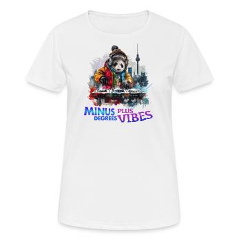 Minus Degrees, Plus Vibes – Berlin Winter Geschenk - Frauen T-Shirt atmungsaktiv - Weiß - Vorne - AI Model Female 172 dark (172cm)