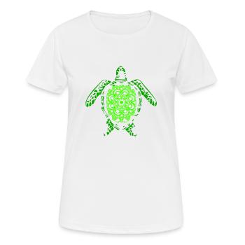 Tortue de mer aux yeux verts - T-shirt respirant Femme - blanc - Devant - AI Model Female 172 dark (172cm)
