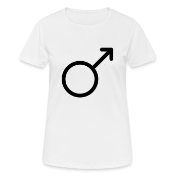 Symbole du sexe masculin - T-shirt respirant Femme - blanc - Devant - AI Model Female 172 dark (172cm)