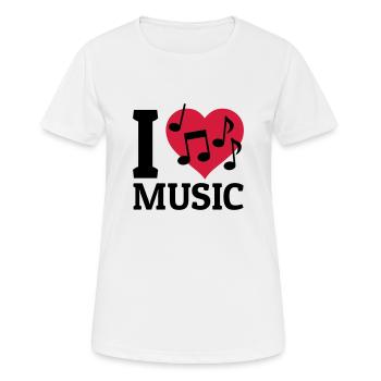 I love Music - Women's Breathable T-Shirt - white - Front - AI Model Female 172 dark (172cm)