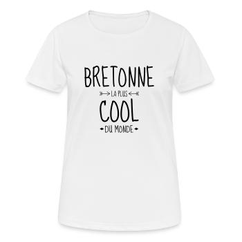 Bretagne / Breton / Bretonne / BZH / Breizh - Frauen T-Shirt atmungsaktiv - Weiß - Vorne - AI Model Female 172 dark (172cm)