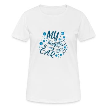 Fahrrad statt Auto - Frauen T-Shirt atmungsaktiv - Weiß - Vorne - AI Model Female 172 dark (172cm)