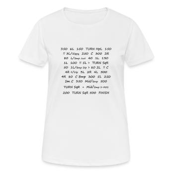 Tempo Notizen - Frauen T-Shirt atmungsaktiv - Weiß - Vorne - AI Model Female 172 dark (172cm)