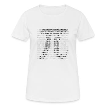 Numéro du cercle Pi - T-shirt respirant Femme - blanc - Devant - AI Model Female 172 dark (172cm)