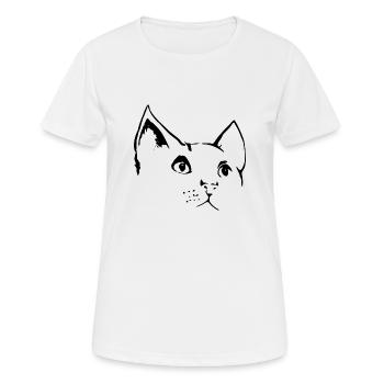 Tête de chat 4- visage de chat - T-shirt respirant Femme - blanc - Devant - AI Model Female 172 dark (172cm)