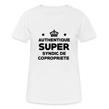 Immobilier / Appartement / Maison / Syndic - T-shirt respirant Femme - blanc - Devant - AI Model Female 172 dark (172cm)