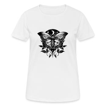 Moth, papillon de nuit, lune, vignes, gothique, wicca - T-shirt respirant Femme - blanc - Devant - AI Model Female 172 dark (172cm)