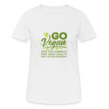 Vegan Shirt Protection Végétarienne Animal Protection - T-shirt respirant Femme - blanc - Devant - AI Model Female 172 dark (172cm)