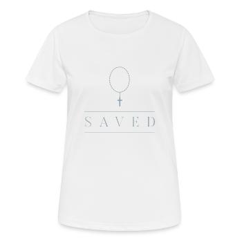 Saved Christian Clothing Jesus Minimalist - Women's Breathable T-Shirt - white - Front - AI Model Female 172 dark (172cm)