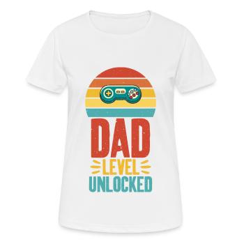 Dad Level Unlocked Cool Art pour Gamer Dad - T-shirt respirant Femme - blanc - Devant - AI Model Female 172 dark (172cm)