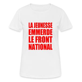 Fuck the National Front - Women's Breathable T-Shirt - white - Front - AI Model Female 172 dark (172cm)
