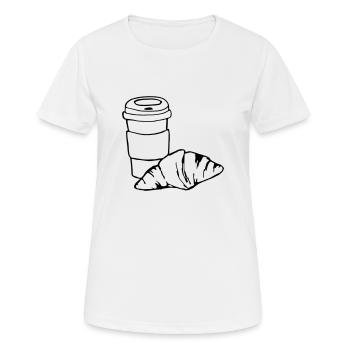 Croissant café petit déjeuner cadeau idée - T-shirt respirant Femme - blanc - Devant - AI Model Female 172 dark (172cm)
