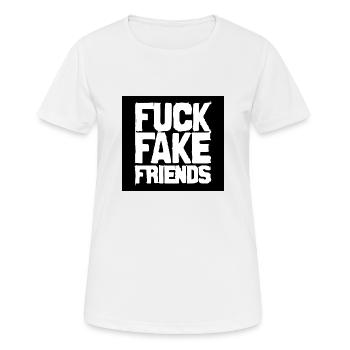 FUCK - Women's Breathable T-Shirt - white - Front - AI Model Female 172 dark (172cm)