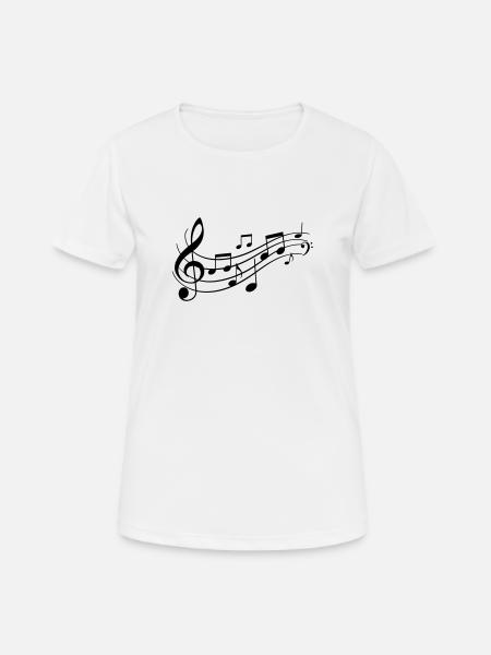 Music Notes on Staves - Women's Breathable T-Shirt - white