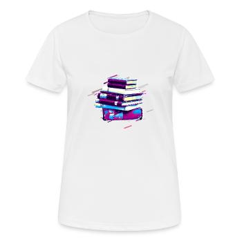 Lire livre 80's Retro Violet - T-shirt respirant Femme - blanc - Devant - AI Model Female 172 dark (172cm)