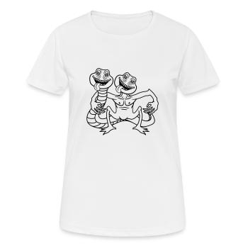 couple en équipe 2 amis démon horreur salope d'halloween - T-shirt respirant Femme - blanc - Devant - AI Model Female 172 dark (172cm)
