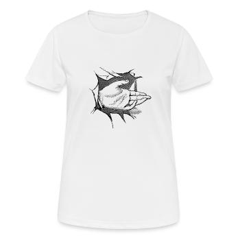 hand - Women's Breathable T-Shirt - white - Front - AI Model Female 172 dark (172cm)