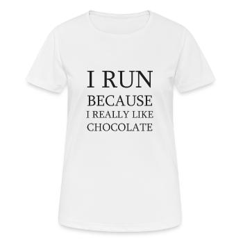 Run Chocolate - T-shirt respirant Femme - blanc - Devant - AI Model Female 172 dark (172cm)