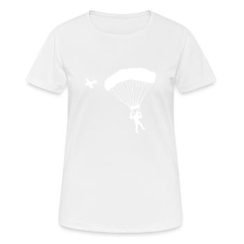 Fallschirmspringen Fallschirmspringer Fallschirm - Frauen T-Shirt atmungsaktiv - Weiß - Vorne - AI Model Female 172 dark (172cm)