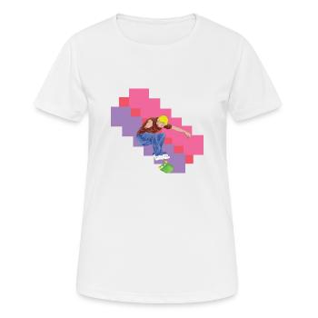 Skateboard Stunt Skateboarder Freizeitsport Hobby - Frauen T-Shirt atmungsaktiv - Weiß - Vorne - AI Model Female 172 dark (172cm)