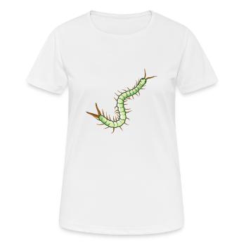 Skolopender insecte chenille Centipede toxique - T-shirt respirant Femme - blanc - Devant - AI Model Female 172 dark (172cm)
