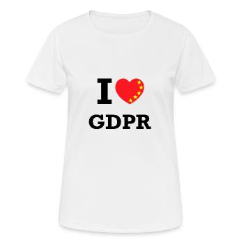 Ich liebe die GDPR - Frauen T-Shirt atmungsaktiv - Weiß - Vorne - AI Model Female 172 dark (172cm)
