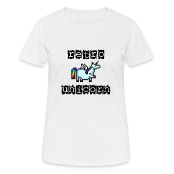 Pixel licorne rétro noir police - T-shirt respirant Femme - blanc - Devant - AI Model Female 172 dark (172cm)