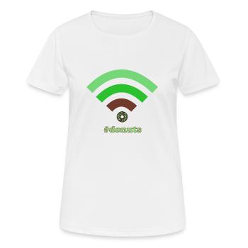 Wifi Donuts - Women's Breathable T-Shirt - white - Front - AI Model Female 172 dark (172cm)