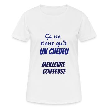 T shirt coiffeuse - T-shirt respirant Femme - blanc - Devant - AI Model Female 172 dark (172cm)
