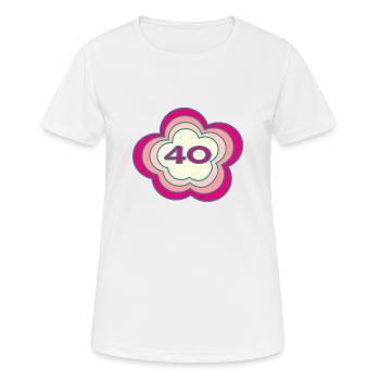 40. 40 JAHRE. 40-JÄHRIGES JUBILÄUM. GEBURTSTAG 40 JAHRE. - Frauen T-Shirt atmungsaktiv - Weiß - Vorne - AI Model Female 172 dark (172cm)